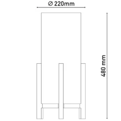 Madita lámpara de mesa LED, altura 48 cm, Natur/blanco