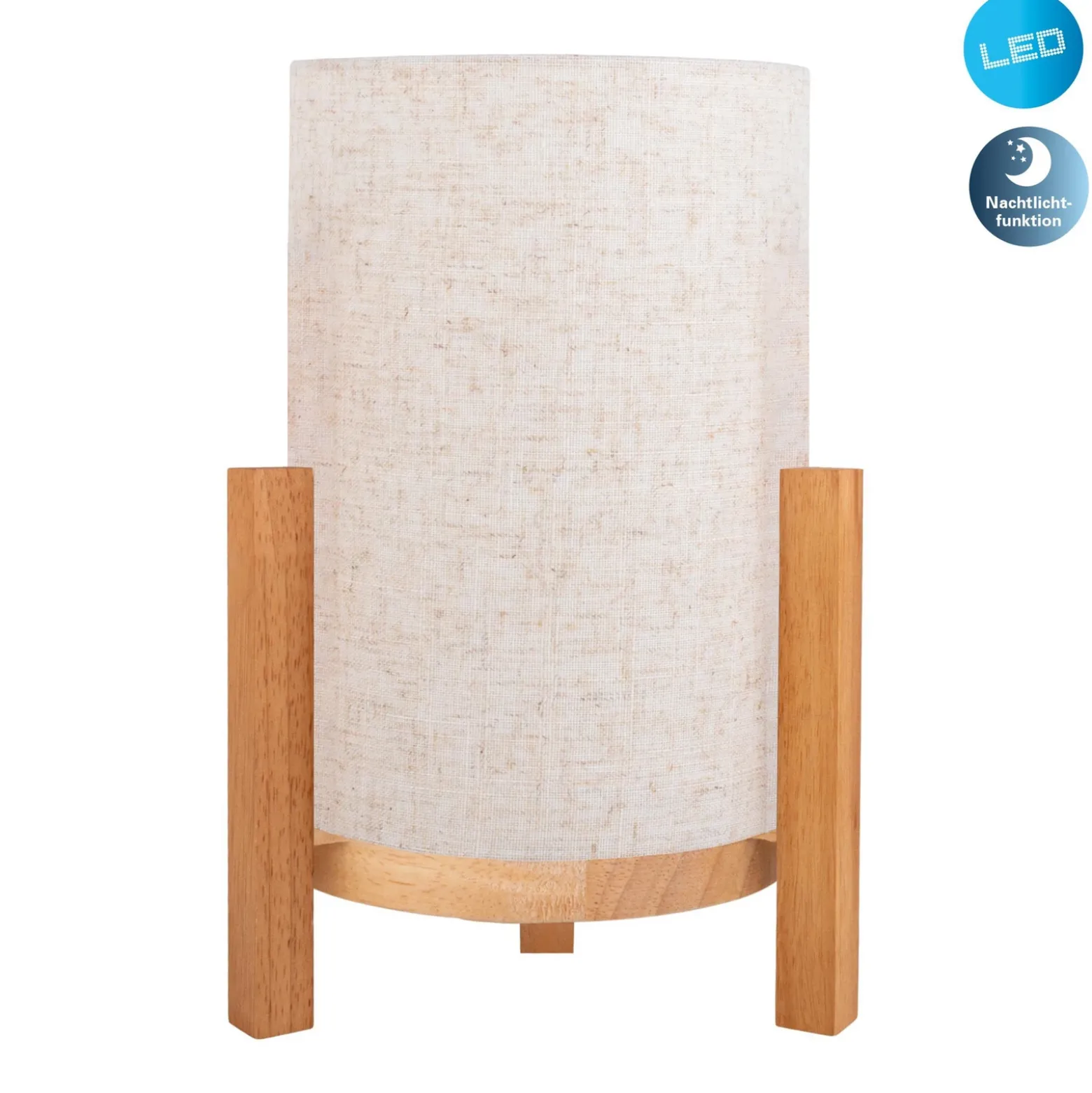 Madita lámpara de mesa LED, altura 32 cm, Natur/lino