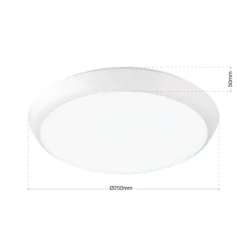 Maggy plafón LED, Ø 25 cm, blanco, CCT, IP65, anillos decorativos