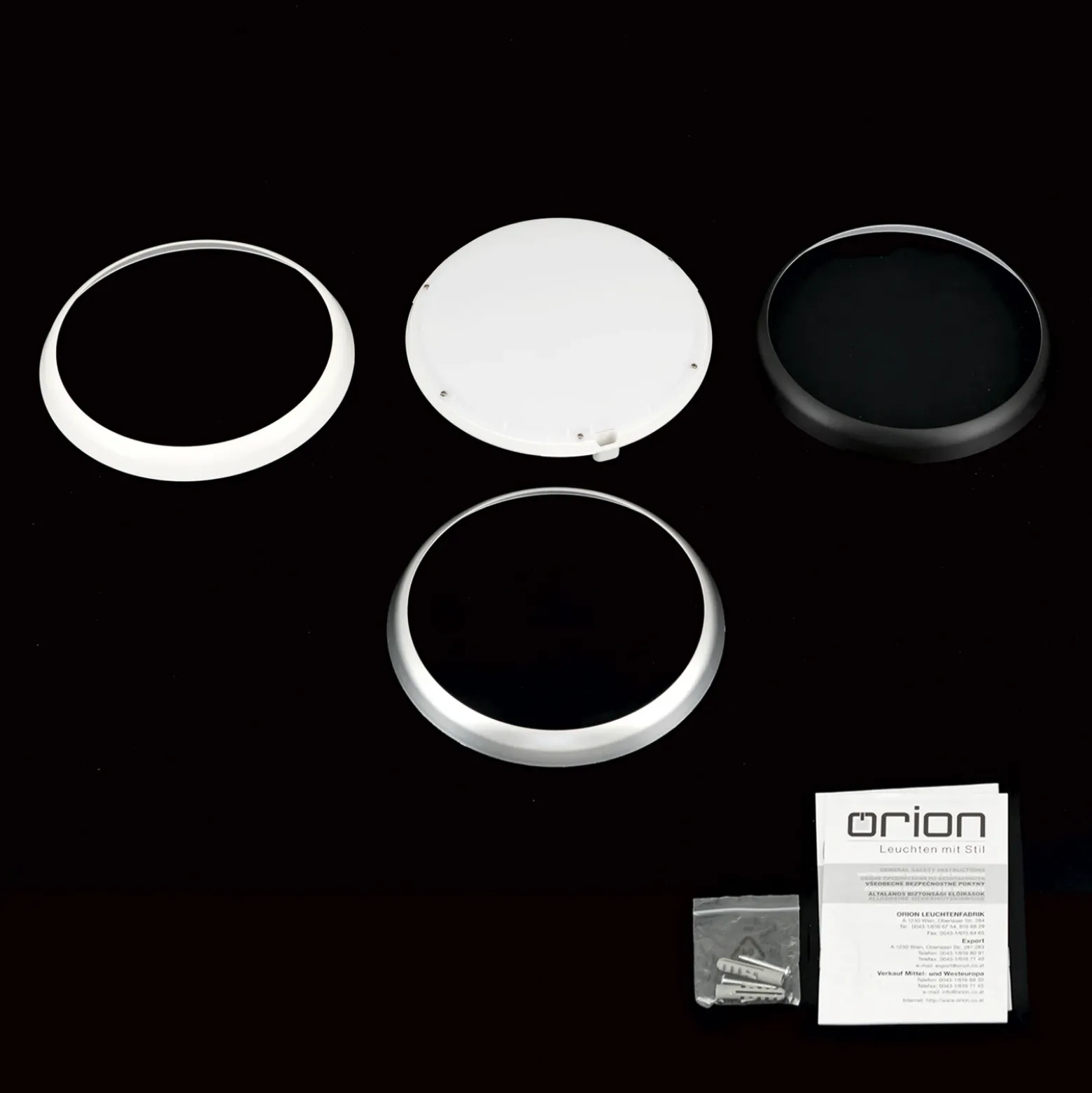 Maggy plafón LED, Ø 25 cm, blanco, CCT, IP65, anillos decorativos