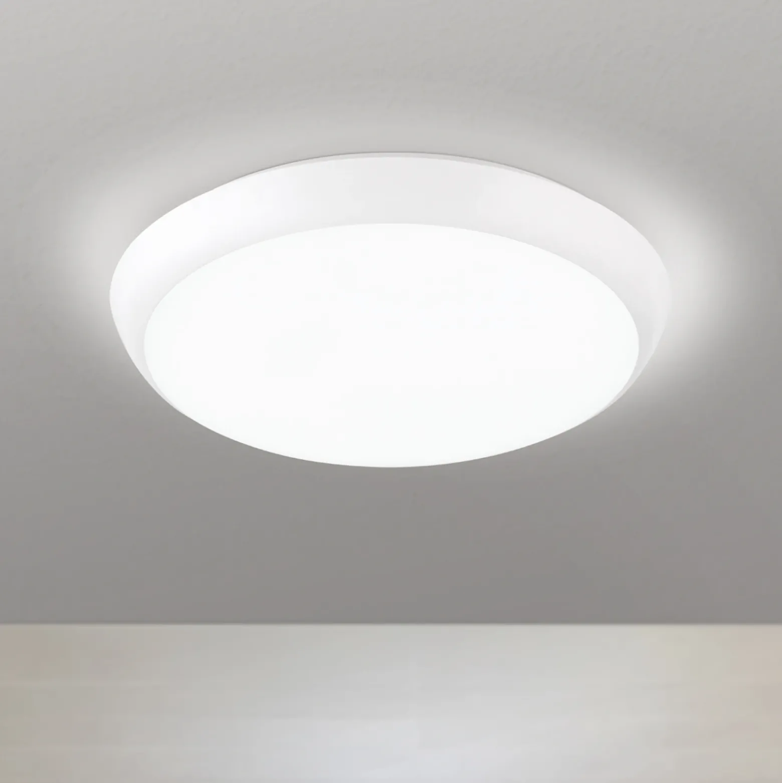 Maggy plafón LED, Ø 25 cm, blanco, CCT, IP65, anillos decorativos