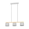 Mariel lámpara colgante 3 luces gris claro madera Natur