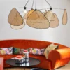 MARKET SET Lámpara colgante Screen XXL, 90 cm, natural, ratán