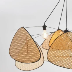MARKET SET Lámpara colgante Screen XXL, 90 cm, natural, ratán