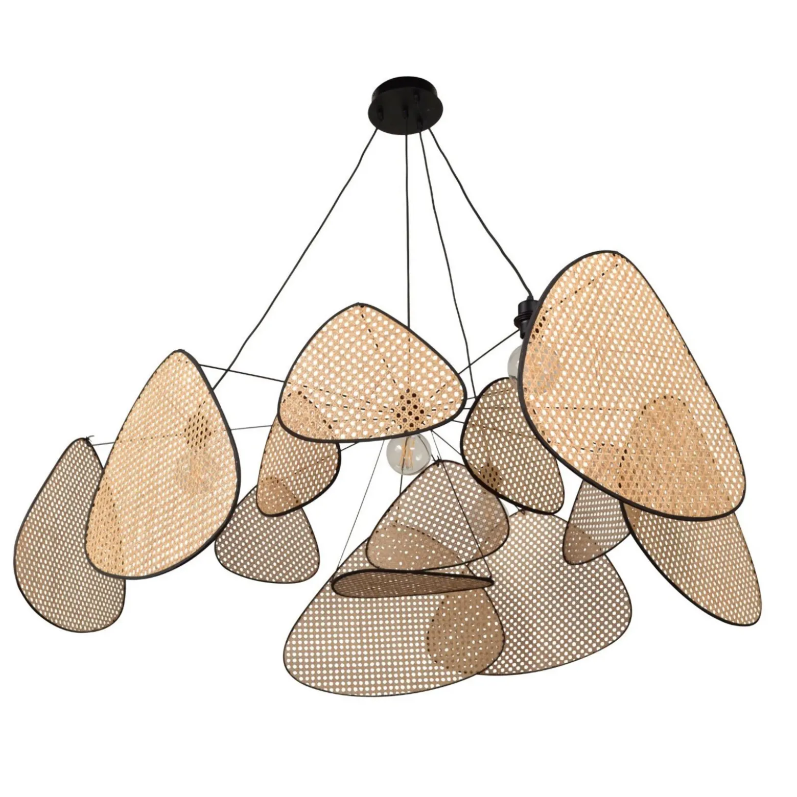 MARKET SET Lámpara colgante Screen XXL, 90 cm, natural, ratán