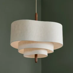 MARKET SET Lámpara colgante textil Pebble color crema Ø 58 cm