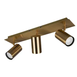 Marley downlight de techo, latón envejecido, 3 luces