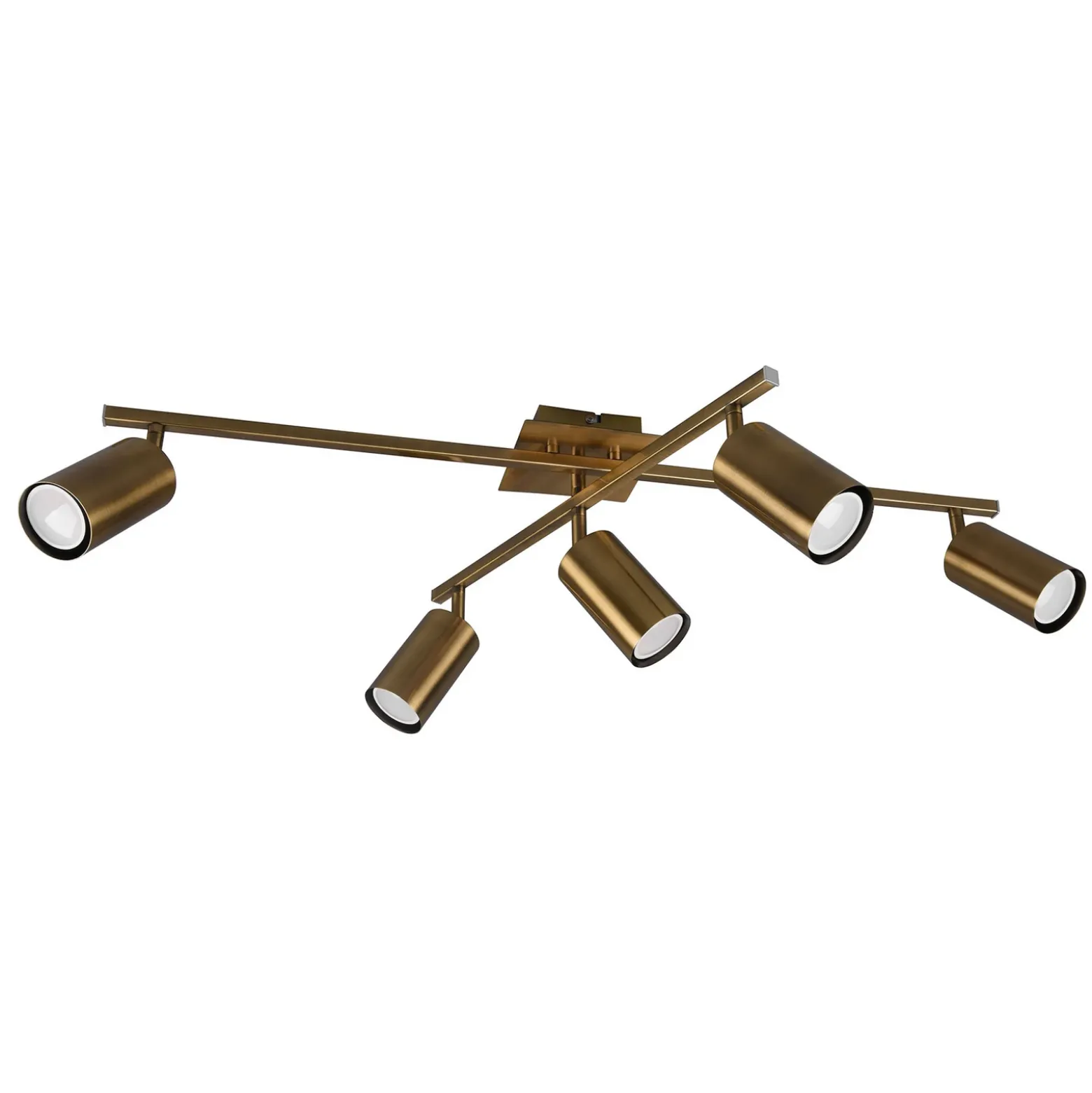 Marley downlight de techo, latón envejecido, 5 luces
