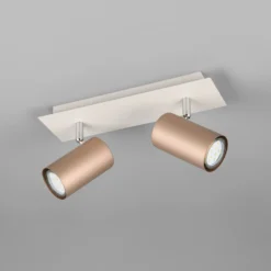Marley downlight de techo marrón/gris claro 30 x 9 cm 2 luces de metal