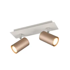 Marley downlight de techo marrón/gris claro 30 x 9 cm 2 luces de metal