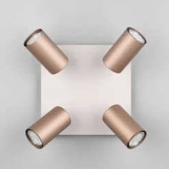 Marley downlight de techo marrón/gris claro 24 x 24 cm 4 luces de metal