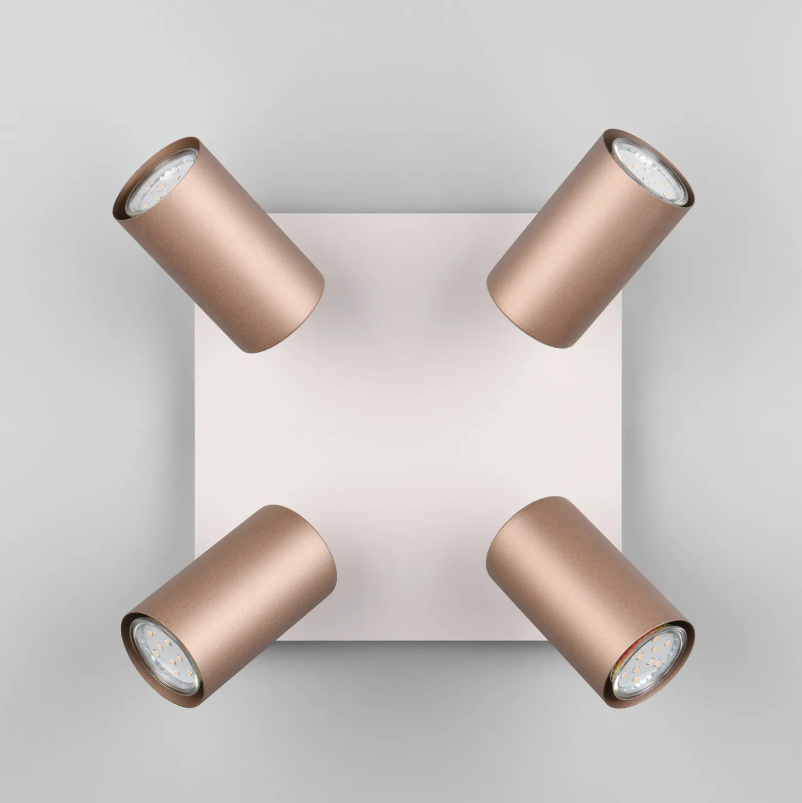 Marley downlight de techo marrón/gris claro 24 x 24 cm 4 luces de metal
