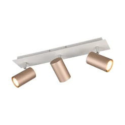Marley downlight de techo marrón/gris claro 48 x 9 cm 3 luces de metal