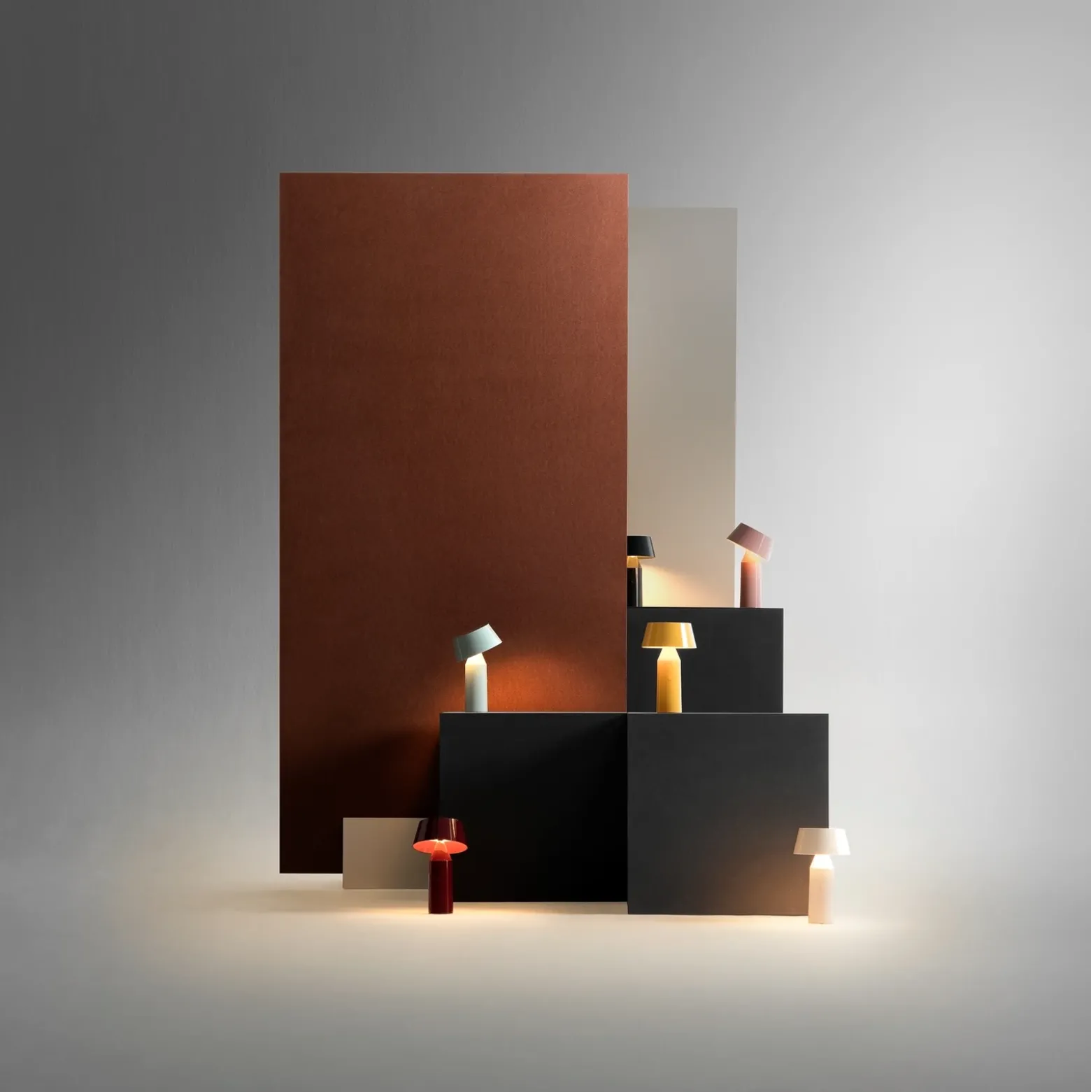 MARSET Bicoca de mesa LED con batería blanco perla