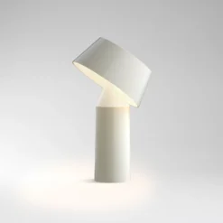 MARSET Bicoca de mesa LED con batería blanco perla