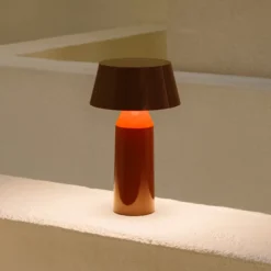 MARSET Bicoca lámpara mesa LED batería vino tinto