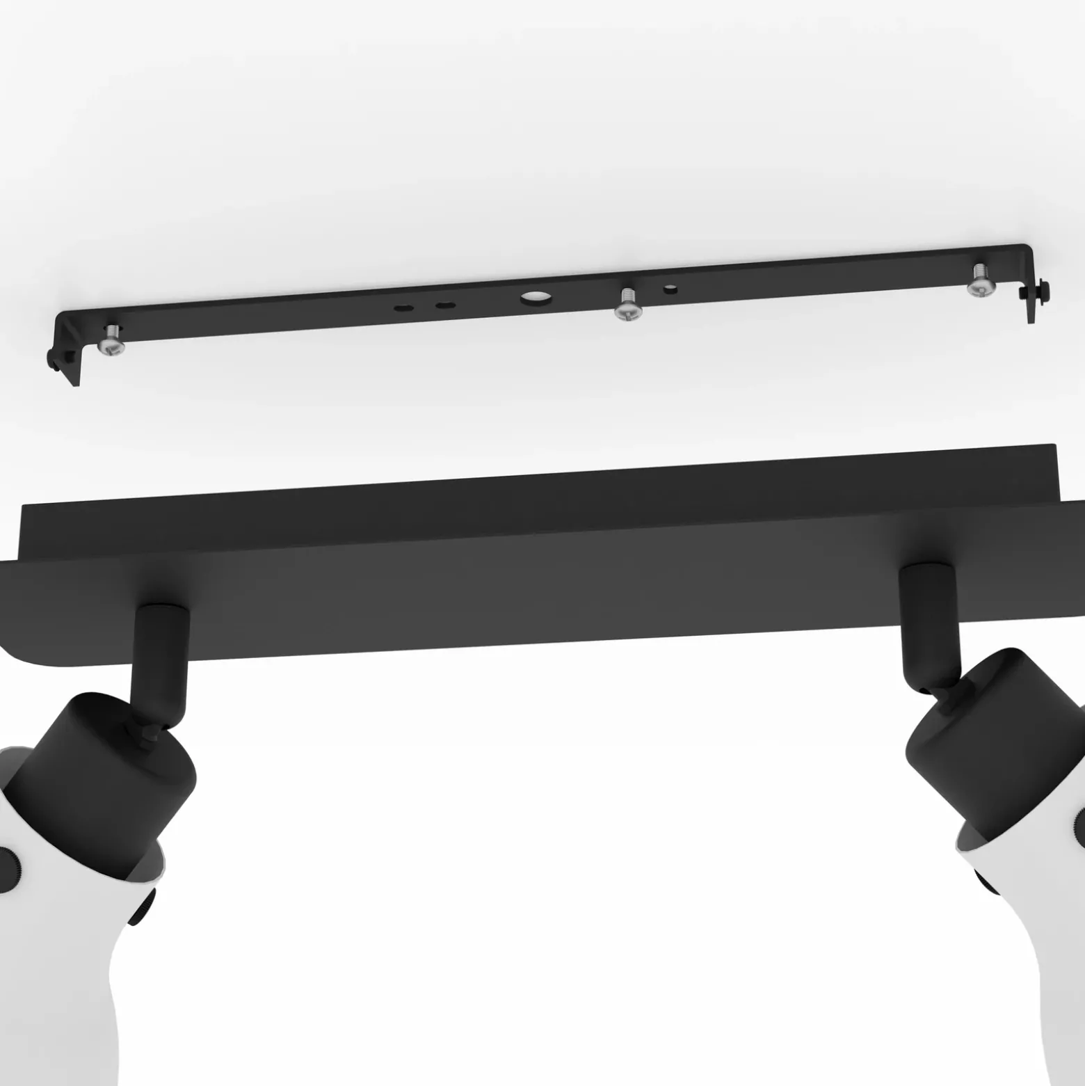 Matlock downlight de techo, longitud 52 cm, gris/negro, 2 luces.