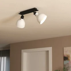 Matlock downlight de techo, longitud 52 cm, gris/negro, 2 luces.