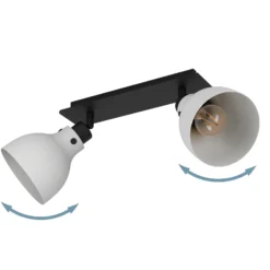 Matlock downlight de techo, longitud 52 cm, gris/negro, 2 luces.