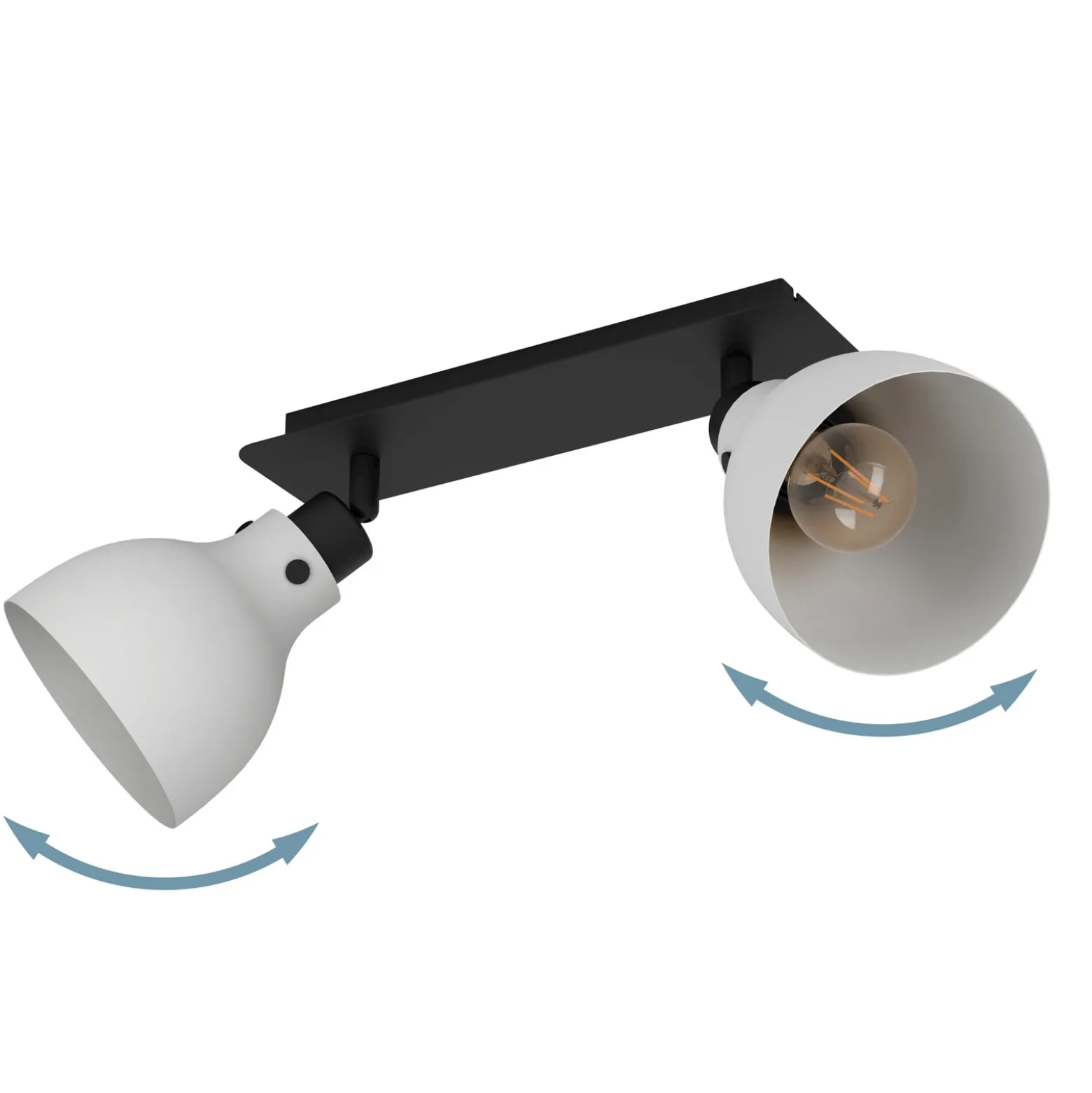 Matlock downlight de techo, longitud 52 cm, gris/negro, 2 luces.