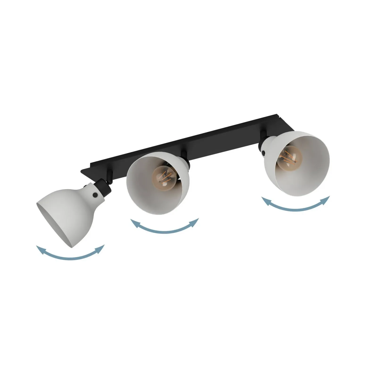 Matlock downlight de techo, longitud 74 cm, gris/negro, 3 luces.
