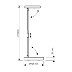 MAULpuck Lámpara de mesa LED, brazo telescópico, negro