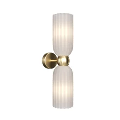 Maytoni aplique de pared Antic, 2 luces, dorado/blanco, cristal
