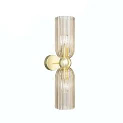 Maytoni aplique de pared Antic, 2 luces, dorado/ámbar, cristal