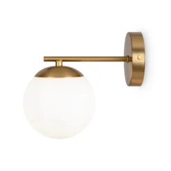 Maytoni Aplique de pared de mármol con pantalla de cristal