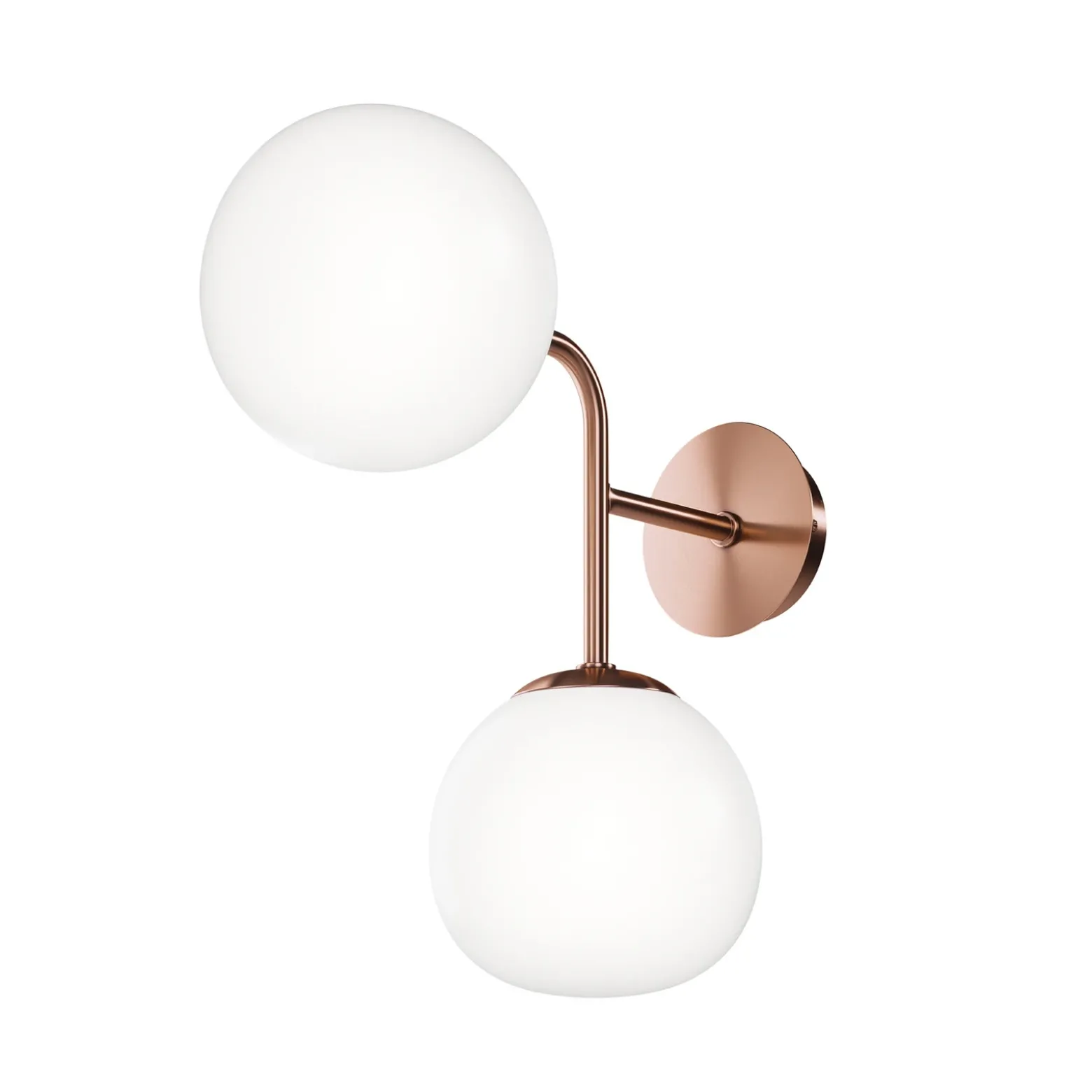 Maytoni aplique de pared Erich, latón rosado, vidrio/metal, 2 luces