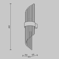 Maytoni Aplique de pared Frame, 2 luces, altura 46 cm, dorado/claro