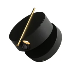 Maytoni aplique de pared LED Nuance, negro / dorado, Ø 10 cm