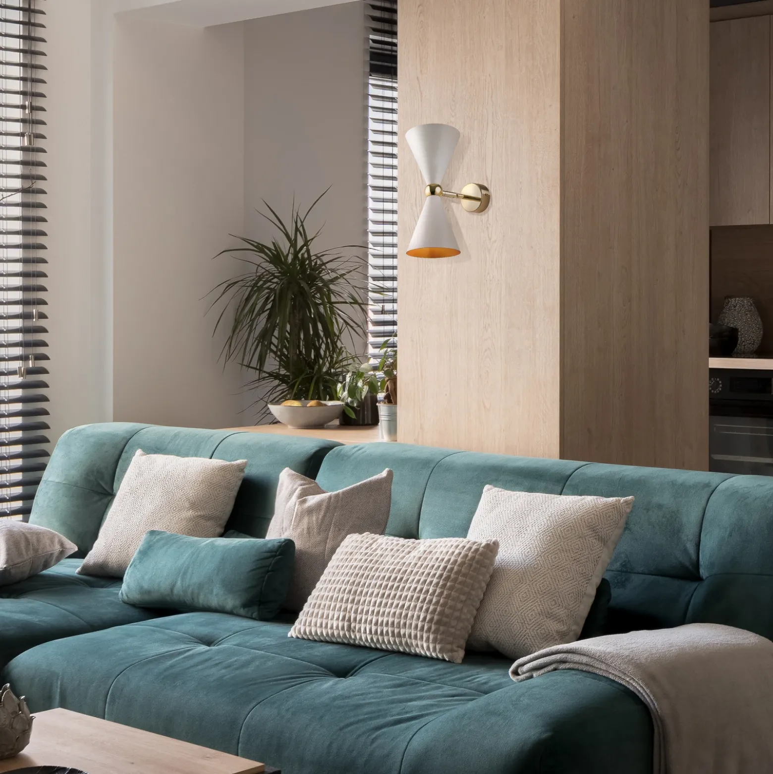 Maytoni aplique de pared Vesper, blanco/oro, 2 luces, metal