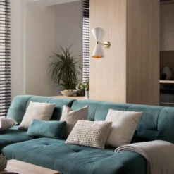 Maytoni aplique de pared Vesper, blanco/oro, 2 luces, metal