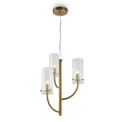 Maytoni Arco lámpara colgante con 3 pantallas de cristal