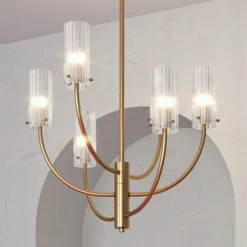 Maytoni Arco lámpara colgante 6 pantallas vidrio