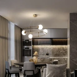 Maytoni Balance lámpara colgante, 4 luces, oro
