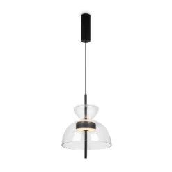 Maytoni Bangkok, forma de tambor, transparente, Ø 25 cm, vidrio