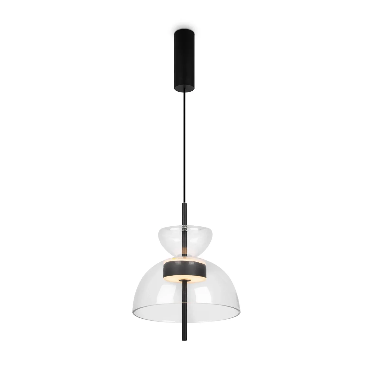 Maytoni Bangkok, forma de tambor, transparente, Ø 25 cm, vidrio
