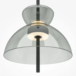 Maytoni Bangkok, forma de tambor, gris claro, Ø 25 cm, cristal