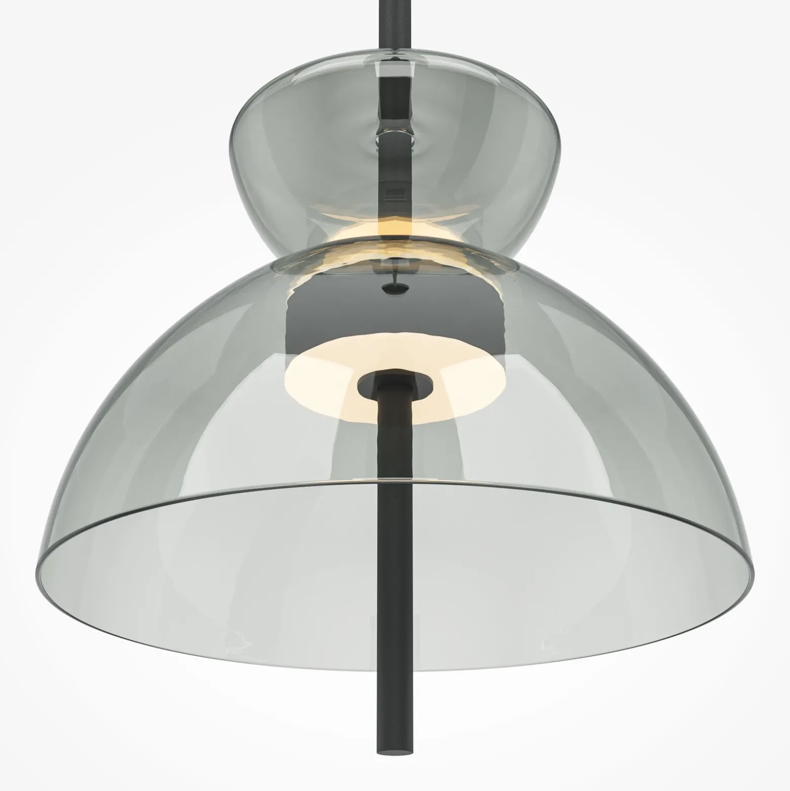 Maytoni Bangkok, forma de tambor, gris claro, Ø 25 cm, cristal