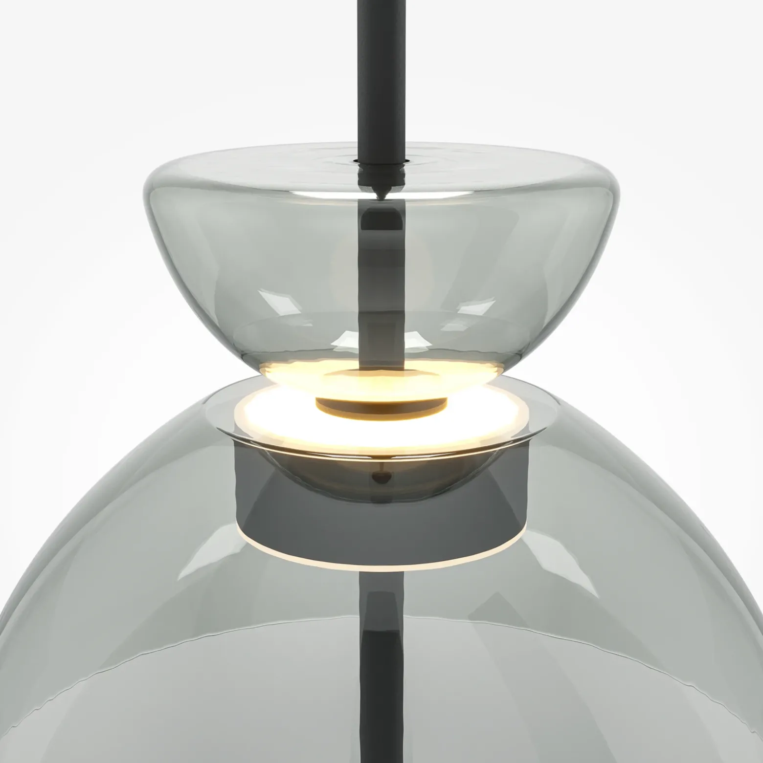 Maytoni Bangkok, forma de tambor, gris claro, Ø 25 cm, cristal