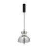 Maytoni Bangkok, forma de tambor, gris ahumado, Ø 25 cm, cristal