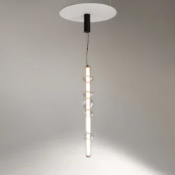 Maytoni Cosmo lámpara colgante LED, negro, longitud 98 cm, cristal