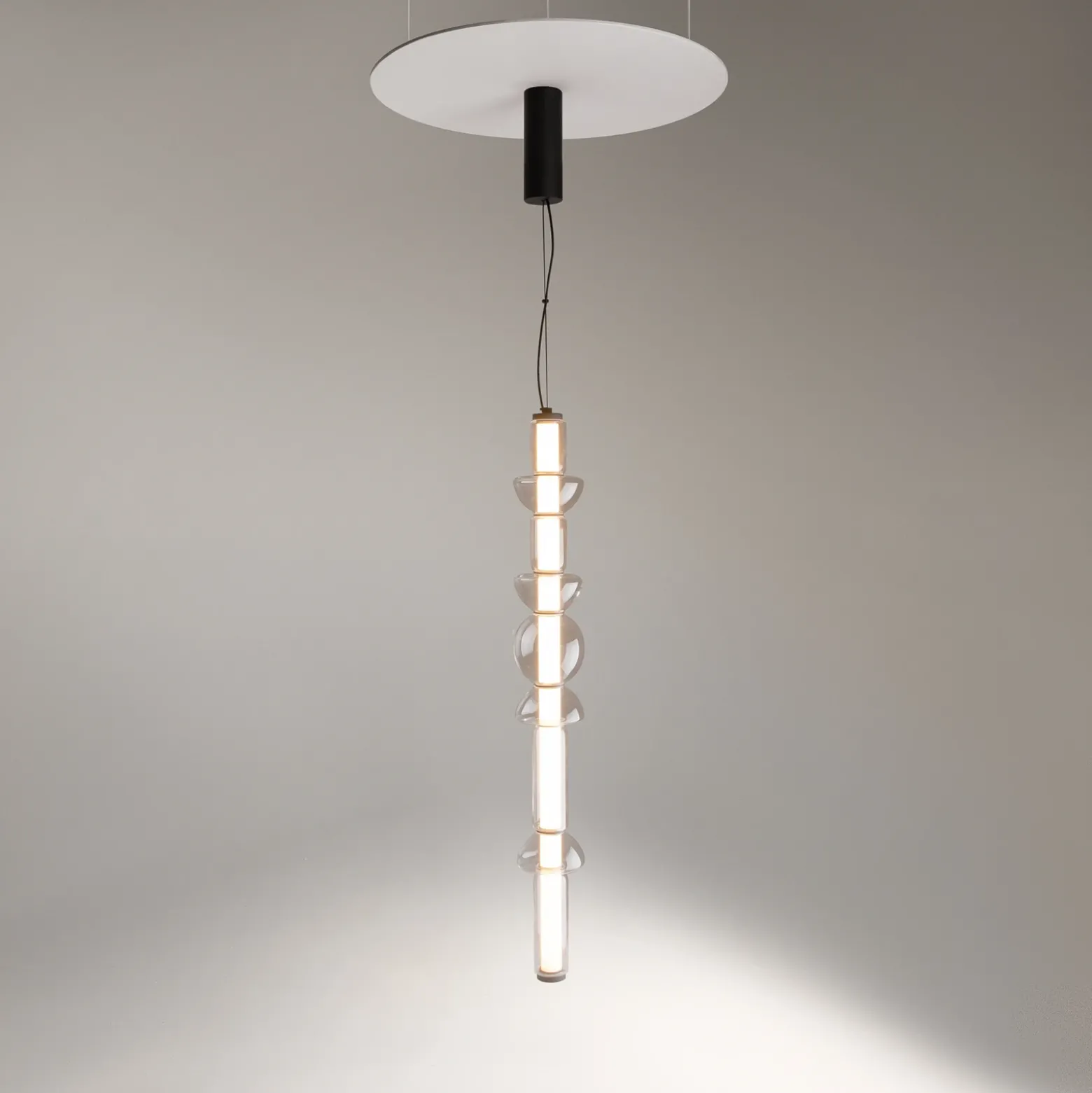 Maytoni Cosmo lámpara colgante LED, negro, longitud 98 cm, cristal