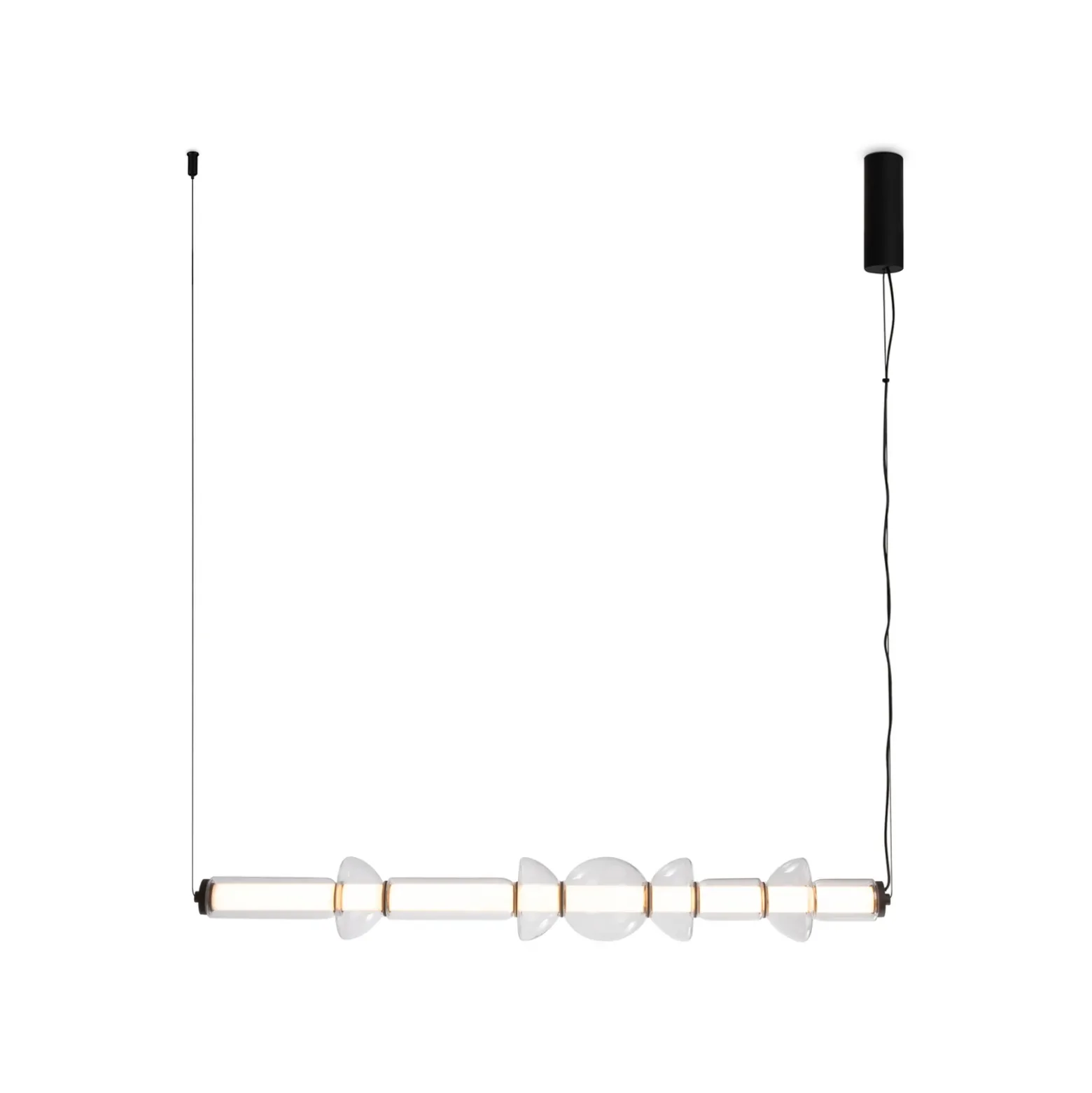 Maytoni Cosmo lámpara colgante LED, negro, longitud 98 cm, cristal