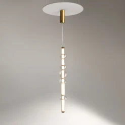 Maytoni Cosmo lámpara colgante LED, latón, longitud 98 cm, cristal