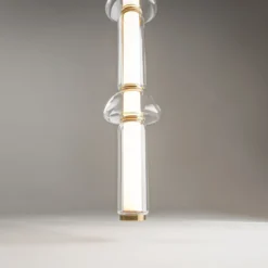 Maytoni Cosmo lámpara colgante LED, latón, longitud 98 cm, cristal