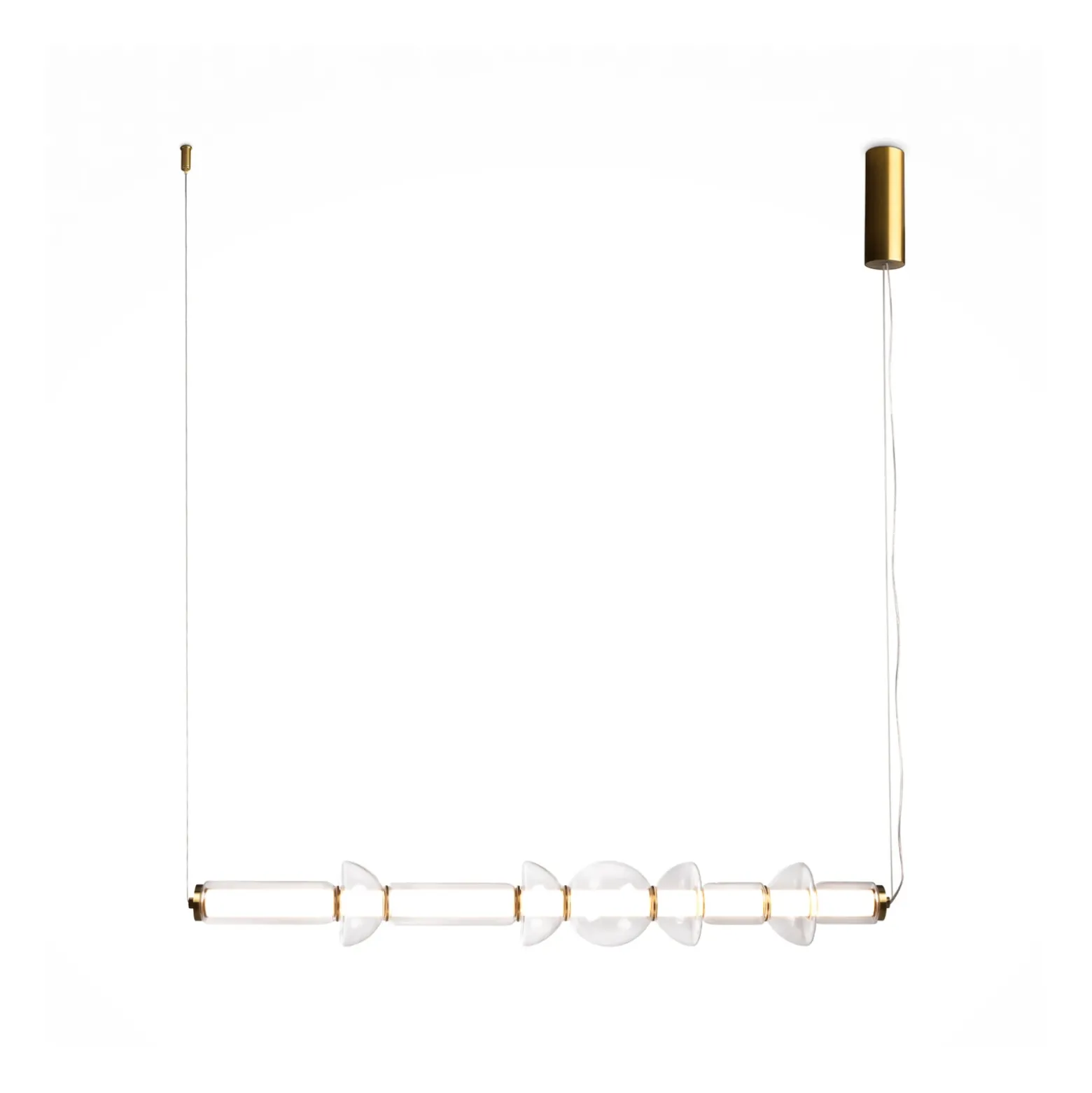 Maytoni Cosmo lámpara colgante LED, latón, longitud 98 cm, cristal