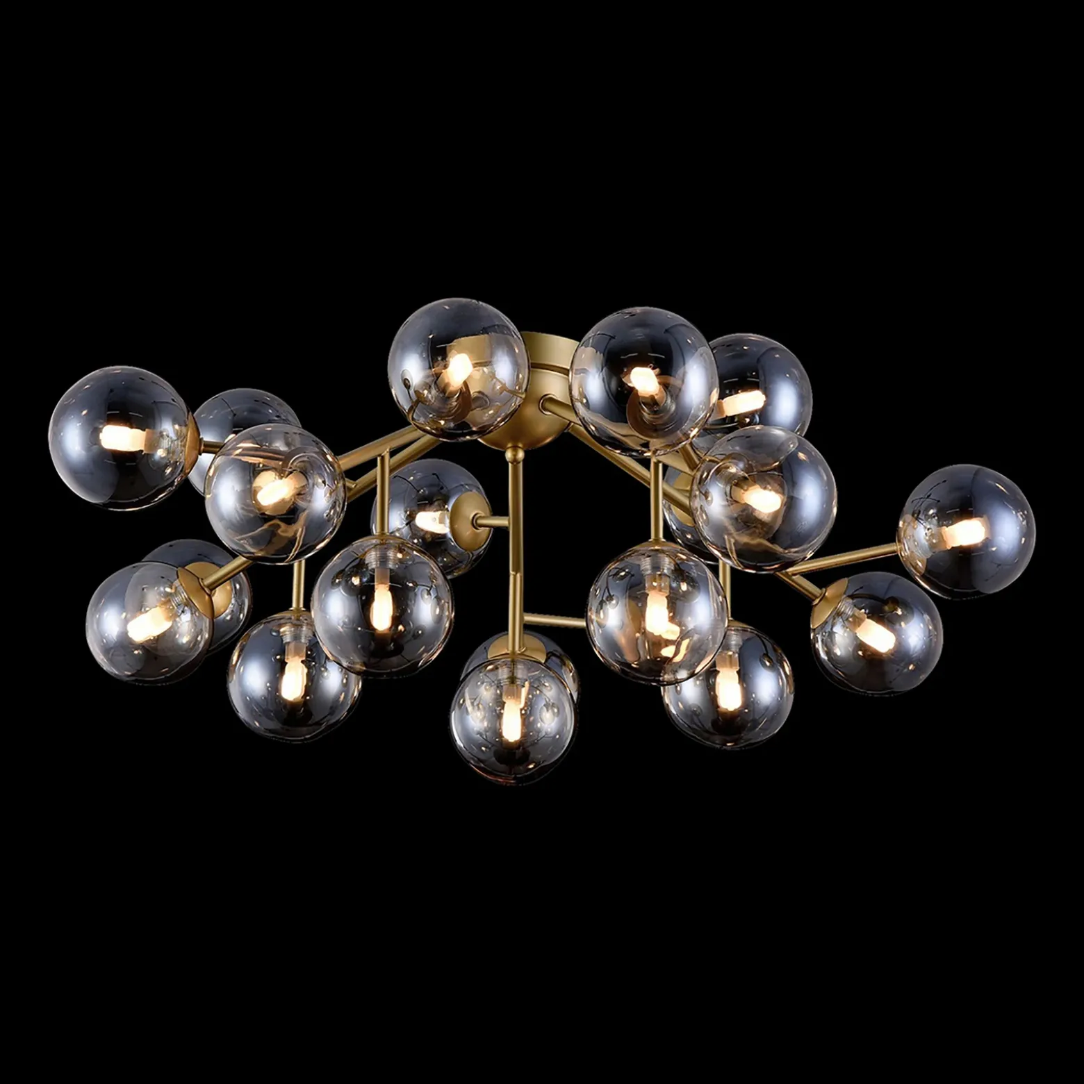 Maytoni Dallas plafón, 20 esferas de vidrio, oro
